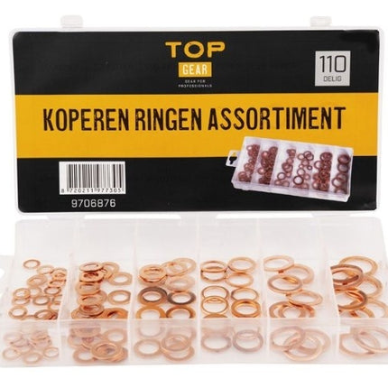 Cantonal Assortiment Rondelles pour écrous cuivre 110 pièces