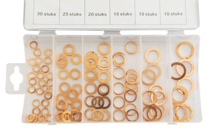 Cantonal Assortiment Rondelles pour écrous cuivre 110 pièces