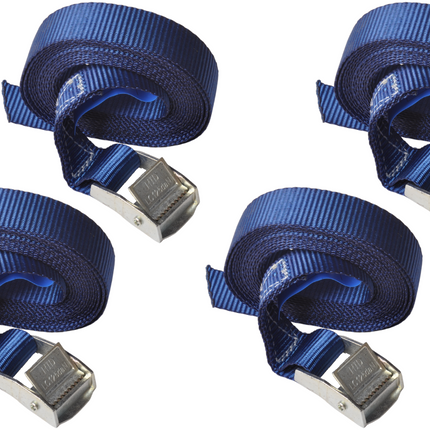 Cantonal Bande de serrage bleue 300x2,5 cm (250 kg) - Set de 4 pièces