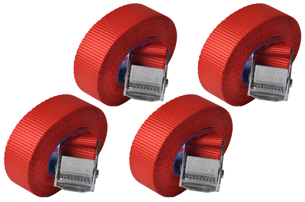 Cantonal Bande de serrage rouge 300x2,5 cm (250 kg) - Set de 4 pièces