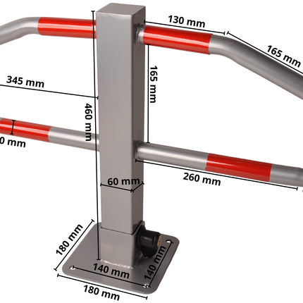 Cantonal Barrière de parking 465x750 mm - incluant du ruban réfléchissant