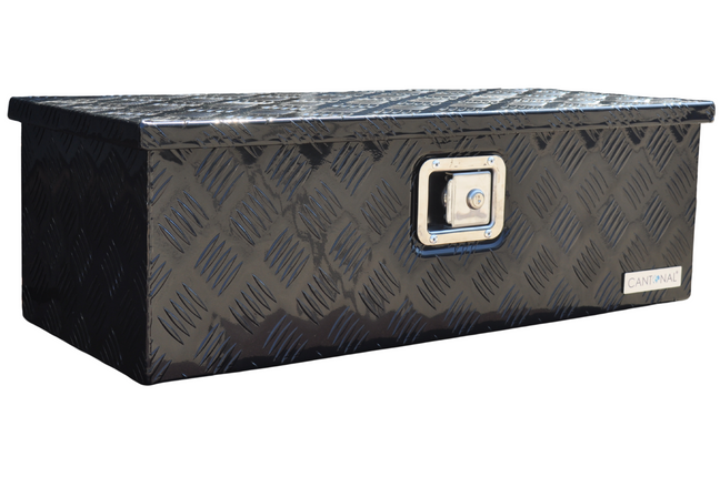 Cantonal Boîte à timon  en aluminium à motif larmé 765x330x245 mm - incluant un verrou intégré - Matériau de 2,5 mm d'épaisseur