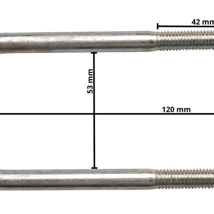 Cantonal Boulon en U / anneau d'attelage M10 120x53 mm