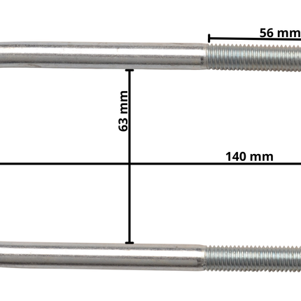 Cantonal Boulon en U / anneau d'attelage M10 140x63 mm