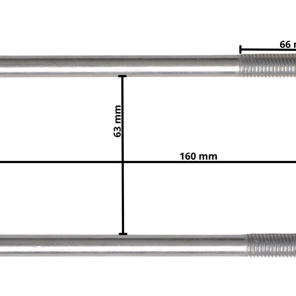 Cantonal Boulon en U / anneau d'attelage M10 160x63 mm