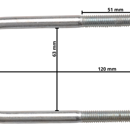Cantonal Boulon en U/œillet d'attelage M10 120x63 mm