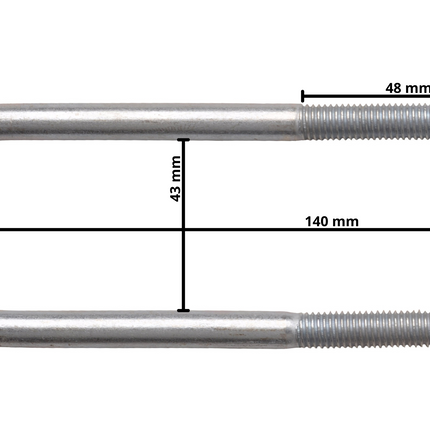 Cantonal Boulon en U/œillet d'attelage M10 140x43 mm