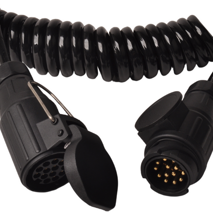 Cantonal Câble d'extension en spirale, 8 fils, avec prise à 13 broches et contre-connecteur à 13 broches - 80 à 175 cm