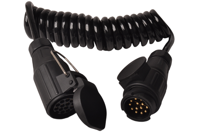 Cantonal Câble d'extension en spirale, 8 fils, avec prise à 13 broches et contre-connecteur à 13 broches - 80 à 175 cm