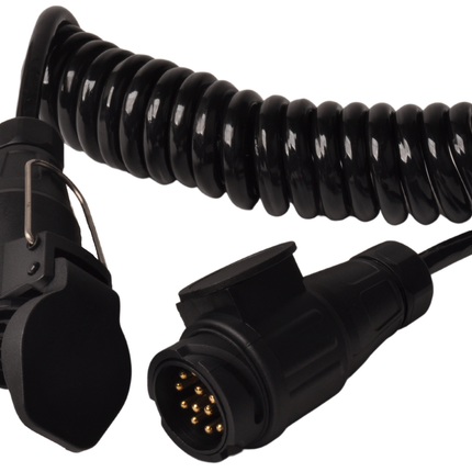 Cantonal Câble d'extension en spirale, 8 fils, avec prise à 13 broches et contre-connecteur à 13 broches - 80 à 175 cm