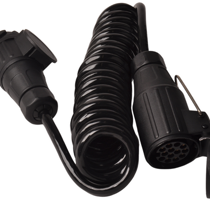 Cantonal Câble d'extension en spirale, 8 fils, avec prise à 13 broches et contre-connecteur à 13 broches - 80 à 175 cm