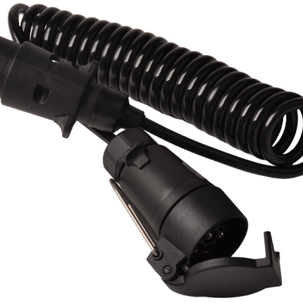 Cantonal Câble d'extension en spirale à 7 conducteurs avec 1x prise à 7 broches et 1x prise à 7 broches - 70 à 175 cm