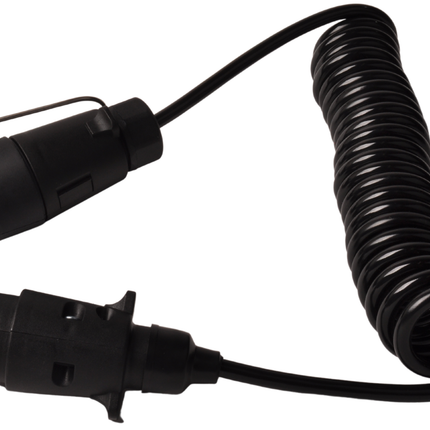 Cantonal Câble d'extension en spirale à 7 conducteurs avec 1x prise à 7 broches et 1x prise à 7 broches - 70 à 175 cm