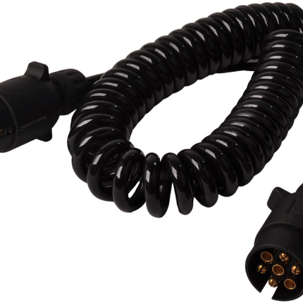 Cantonal Câble spiralé premium 7 fils et 2x prises 7 broches - 90 à 250 cm
