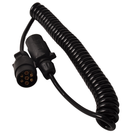 Cantonal Câble spiralé premium 7 fils et 2x prises 7 broches - 90 à 250 cm