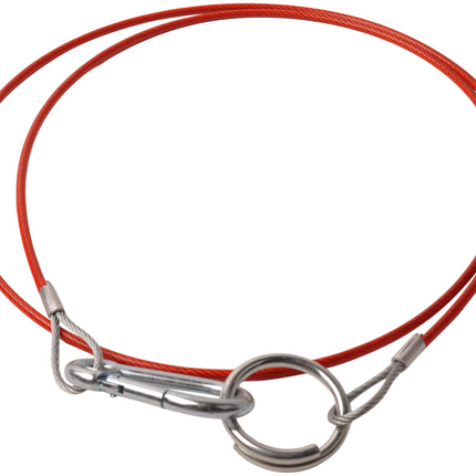 Cantonal Câbles de rupture 140 cm crochet de serrage + anneau (rouge)