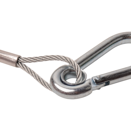 Cantonal Câbles de rupture 140 cm crochet de serrage + anneau (rouge)