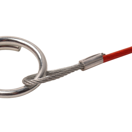 Cantonal Câbles de rupture 140 cm crochet de serrage + anneau (rouge)
