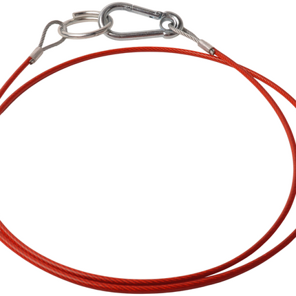 Cantonal Câbles de rupture 140 cm crochet de serrage + anneau (rouge)