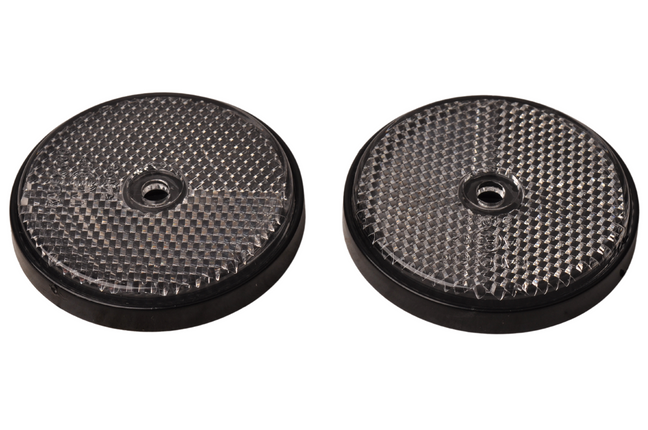 Cantonal Catadioptre blanc 60 mm trous de vis ronds - 2 pièces