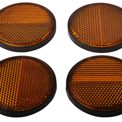 Cantonal Catadioptre orange/jaune 58 mm rond autocollant 4 pièces