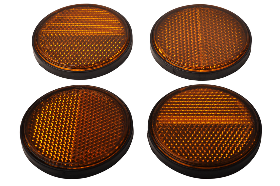 Cantonal Catadioptre orange/jaune 58 mm rond autocollant 4 pièces