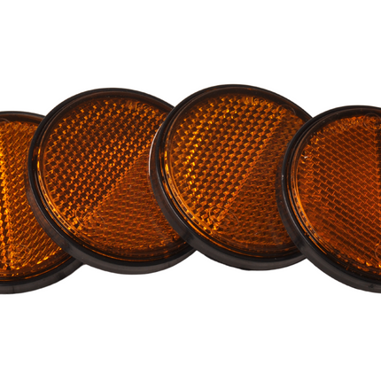 Cantonal Catadioptre orange/jaune 58 mm rond autocollant 4 pièces