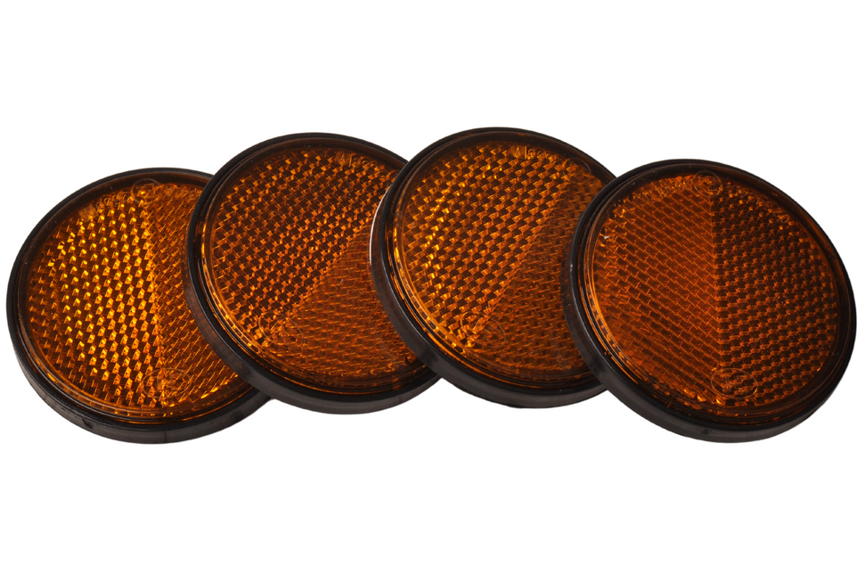 Cantonal Catadioptre orange/jaune 58 mm rond autocollant 4 pièces