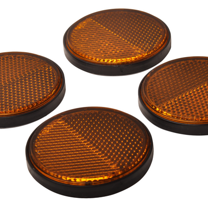 Cantonal Catadioptre orange/jaune 58 mm rond autocollant 4 pièces