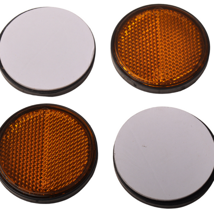 Cantonal Catadioptre orange/jaune 58 mm rond autocollant 4 pièces