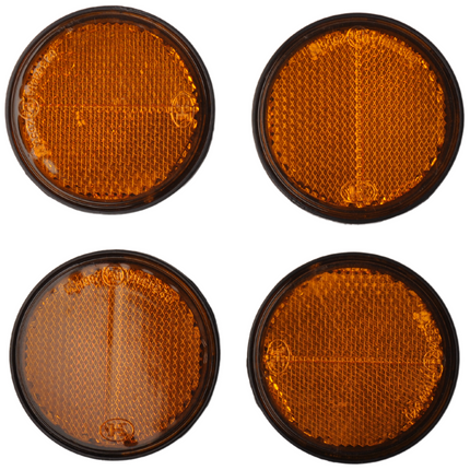 Cantonal Catadioptre orange/jaune 58 mm rond autocollant 4 pièces