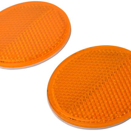 Cantonal Catadioptre orange/jaune 58 mm rond autocollant - Ensemble de 2 pièces