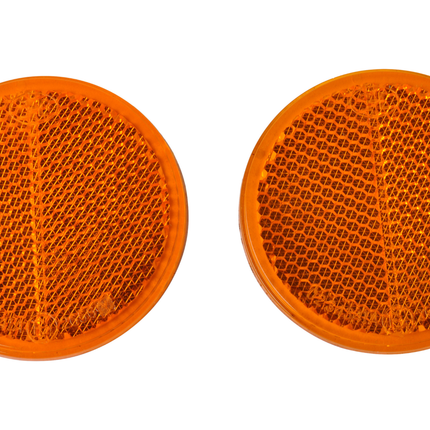 Cantonal Catadioptre orange/jaune 58 mm rond autocollant - Ensemble de 2 pièces