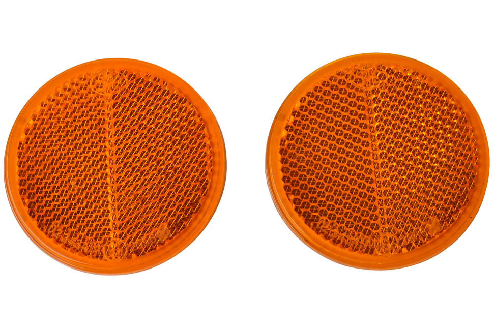 Cantonal Catadioptre orange/jaune 58 mm rond autocollant - Ensemble de 2 pièces