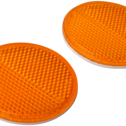 Cantonal Catadioptre orange/jaune 58 mm rond autocollant - Ensemble de 2 pièces