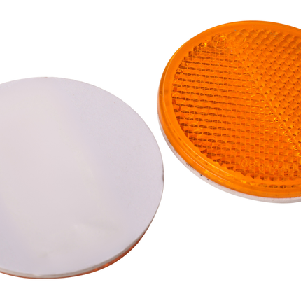 Cantonal Catadioptre orange/jaune 58 mm rond autocollant - Ensemble de 2 pièces