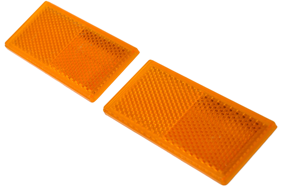 Cantonal Catadioptre orange/jaune 82x36 mm autocollant - Ensemble de 2 pièces