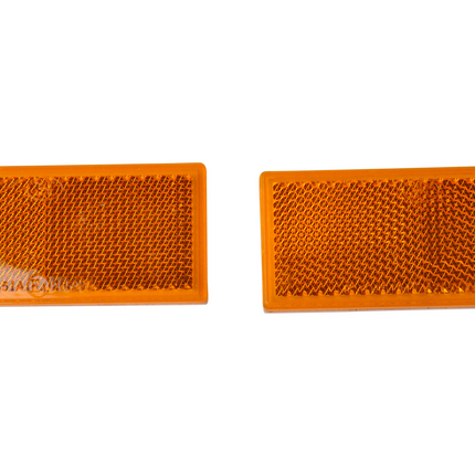 Cantonal Catadioptre orange/jaune 82x36 mm autocollant - Ensemble de 2 pièces