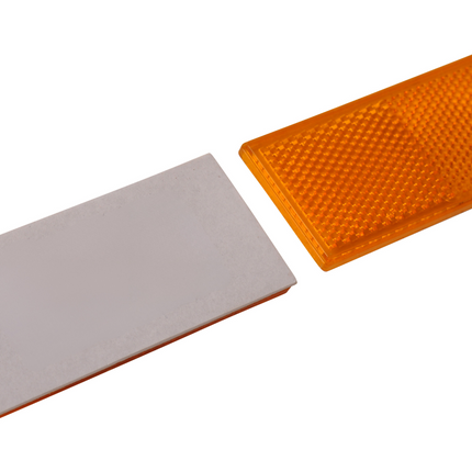 Cantonal Catadioptre orange/jaune 82x36 mm autocollant - Ensemble de 2 pièces