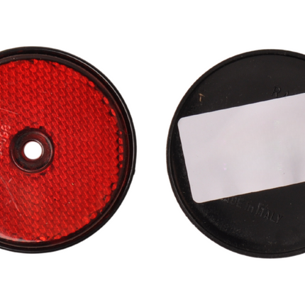 Cantonal Catadioptre rouge 60 mm trous de vis ronds - 2 piecés