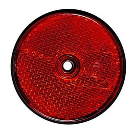Cantonal Catadioptre rouge 60 mm trous de vis ronds - 2 piecés