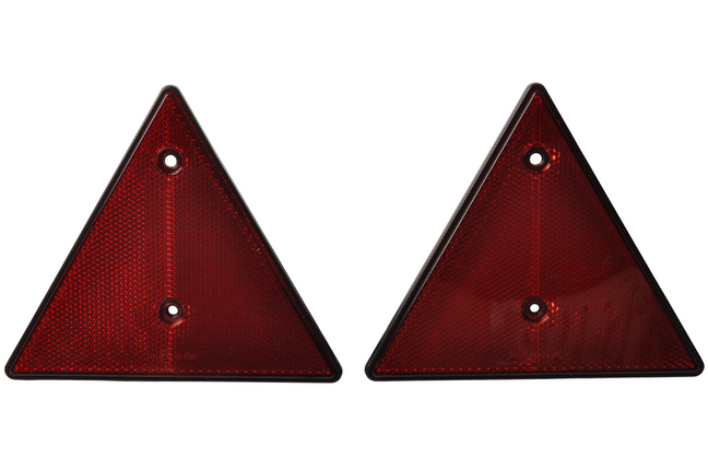 Cantonal Catadioptre triangulaire rouge - 153x130 mm - Entraxe 70 mm - 2 piéces