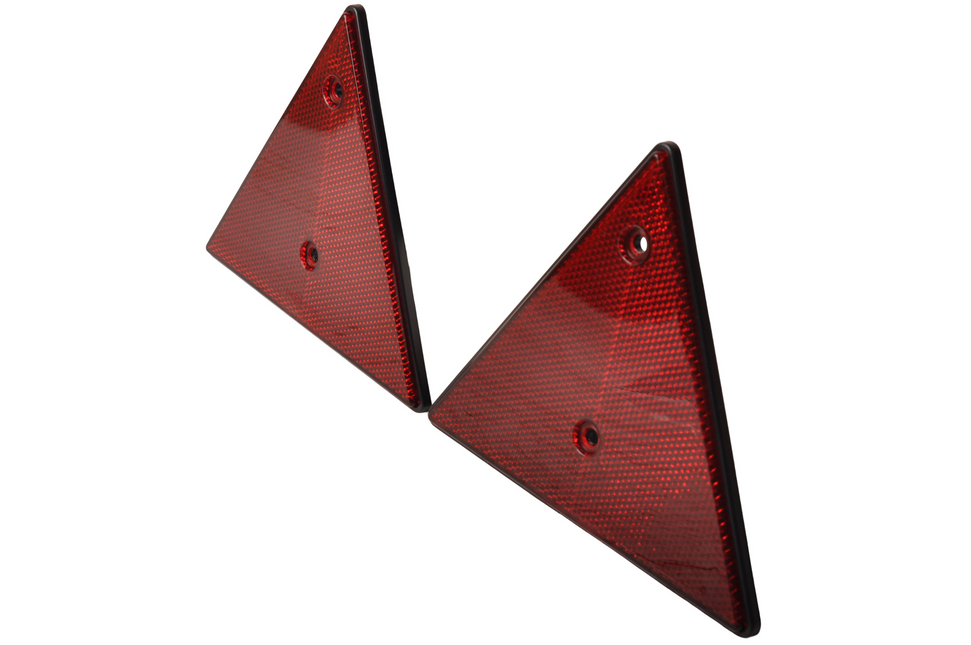 Cantonal Catadioptre triangulaire rouge - 153x130 mm - Entraxe 70 mm - 2 piéces