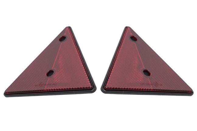 Cantonal Catadioptre triangulaire rouge - 153x130 mm - Entraxe 70 mm - 2 piéces