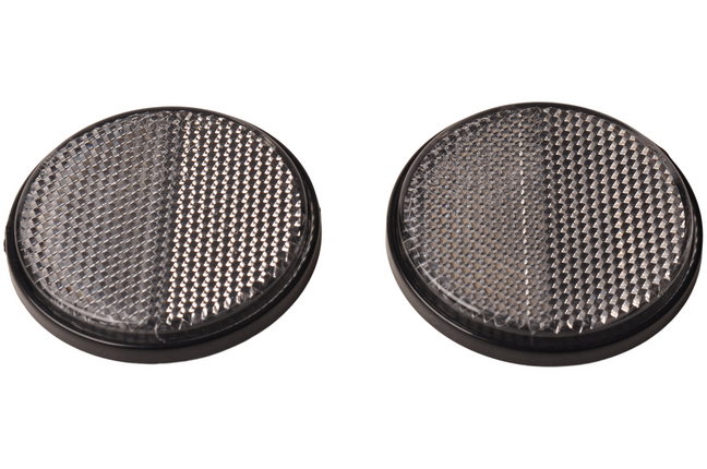 Cantonal Catadioptres blancs 58 mm autocollants ronds -  2 pièces