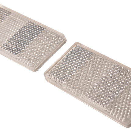 Cantonal Catadioptres blancs 70x30 mm autocollants - Ensemble de 2 pièces