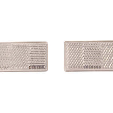 Cantonal Catadioptres blancs 70x30 mm autocollants - Ensemble de 2 pièces