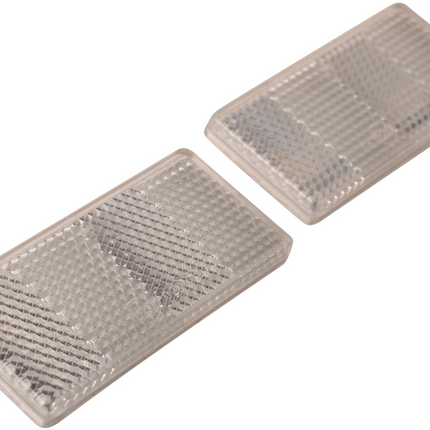 Cantonal Catadioptres blancs 70x30 mm autocollants - Ensemble de 2 pièces