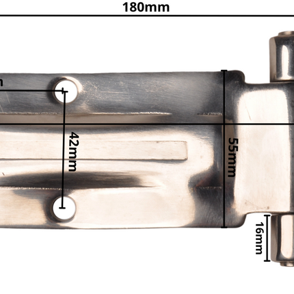 Cantonal Charnière de porte courbée en acier inoxydable 180mm
