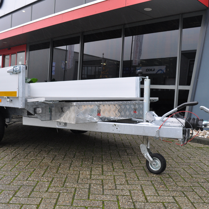 Cantonal Coffre de timon en aluminium 1200x380x195 mm - 2,5 mm Épaisseur de paroi - idéal pour les remorques plateau et les transporteurs de voitures - étanche et résistant à la poussière - avec fermeture à sangle